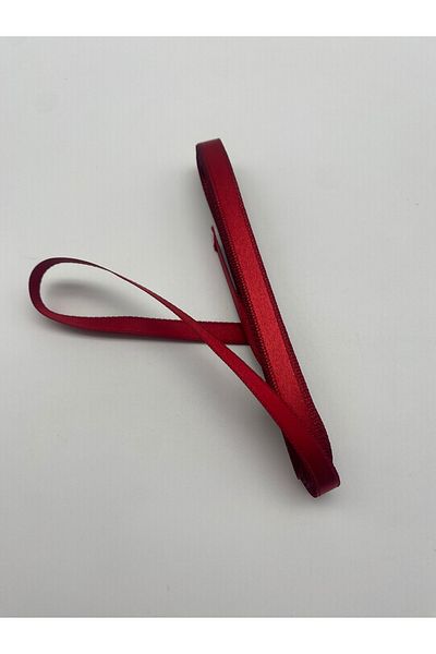Ak Tuhafiye 1 cm 10 Meters Burgundy Satin Ribbon No:40, Bundle-Ornament-Decor-Dowry