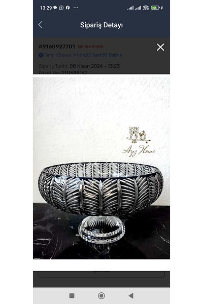 AYZ HOME Cut Crystal Round Feet Cut Crystal Serving Bowl - Black Salad Bowl / 28cm
