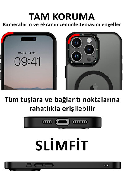 CEPSTOK Apple iPhone 16 Pro Max(6.9") Magsafe Wireless Şarj Özellikli Mat Silikon Kılıf