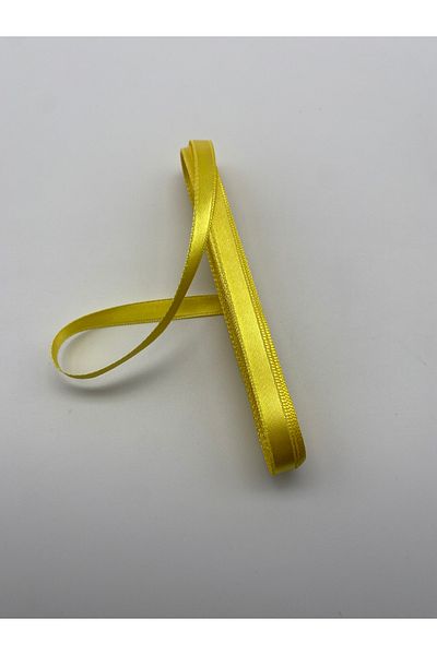 Ak Tuhafiye Yellow 10 Meters Satin Ribbon 1 cm Bundle-Ornament-Decor-Dowry Ribbons No:5