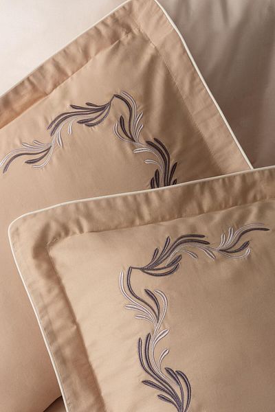 VAROL Embroidered Cotton Satin Double Duvet Cover Set