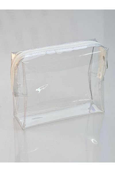 Mila Series Mk2S-00002 Transparent Travel, Makeup Organize and Handbag - White