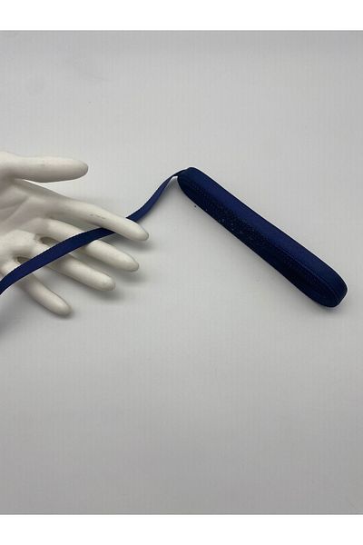 Ak Tuhafiye Σκούρα Σατέν Κορδέλα Navy Blue, 10 μέτρα 1 cm Πακέτο-Στολισμός-Διακόσμηση-Κορδέλες προίκας Νο:42