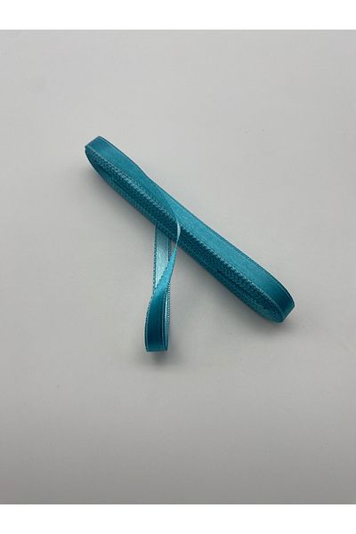 Ak Tuhafiye Turquoise Satin Ribbon 1 cm 10 Meters, Bundle-Ornament-Decor-Dowry Ribbons No:65