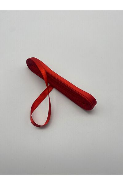 Ak Tuhafiye Red Satin Ribbon 1 Cm, 10 Meters - Bundle, - Silence, - Decoration, - Dowry Ribbon No:39