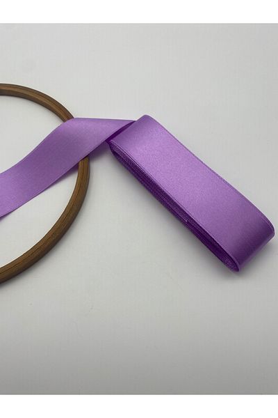 Ak Tuhafiye Λιλά Σατέν Κορδέλα 4 cm 10 Yards, Κορδέλα Διακόσμησης Συσκευασίας και Συντήρησης Νο:33