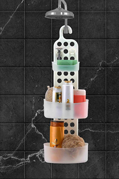 Melkan Home 3 Raflı Banyo Askısı, Şampuan Rafı, Banyo Duş Rafı, Çok Amaçlı Dü...