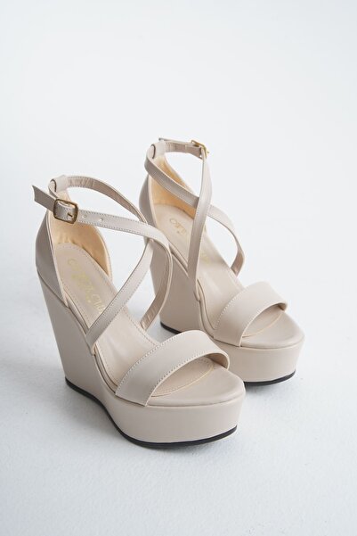 owwox club Alessi; Ten Cilt,12 Cm Dolgu Topuklu Ayakkabı