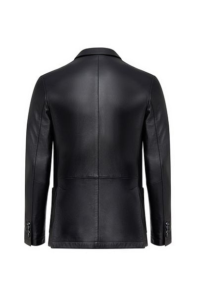 Derimod Dominic Men's Black Blazer Leather Jacket 24Wge65591M