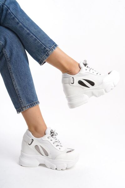 owwox club Tenis Polly alb cu toc cu pană