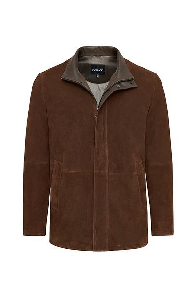 Derimod Aguero Men's Brown Suede Leather Jacket 25Sgd 656410