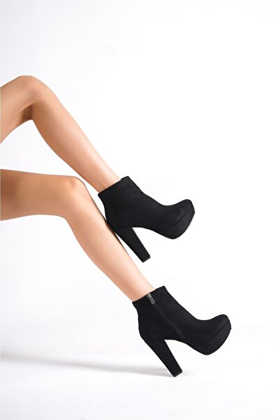 owwox club Simone; Μαύρο καστόρι, Μπότες με ψηλό τακούνι με πλατφόρμα