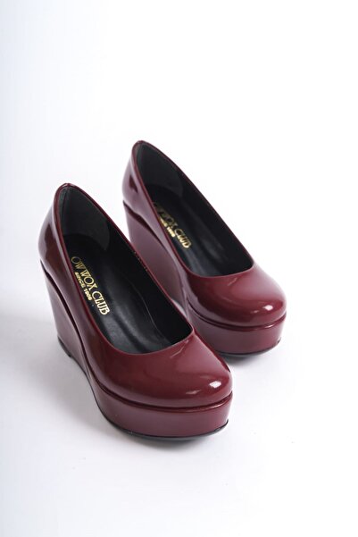 owwox club Burgundy Romano 9 cm Wedge Heeled Shoes - Narrow Fit Product Description