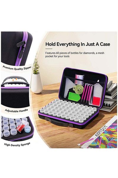 COOYA Diamond Colouring Set Toy, Includes 60 Slots with Storage Box, Suitable for Jewellery Beads, Rings