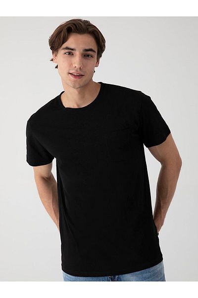 Ltb Basic Crew Neck κοντομάνικο κανονικό μαύρο μπλουζάκι