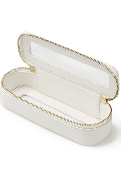 COOYA Makeup ravel Case, Slim Makeup Bag, Clear Cute White for Traveling Transparent