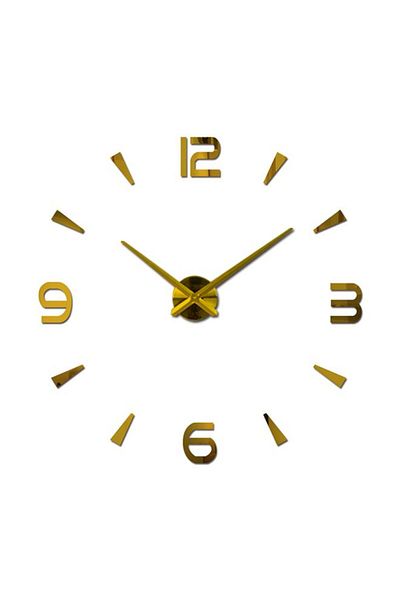 Generic Beauenty Digital Triangle Pattern Art Wall Clock Gold 15x10x4.5cm