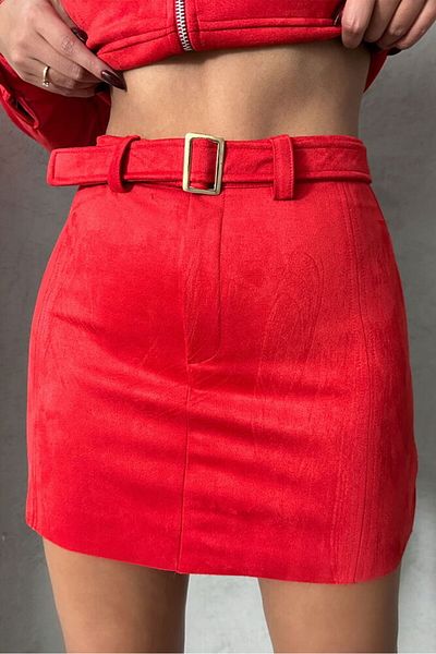 HARVESSE Short Length Belted Stylish Skirt
