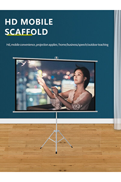 ET-LIFE شاشة عرض محمولة 100 بوصة 4:3، مع حامل ثلاثي القوائم ET100G-43 للمكتب والأماكن الخارجية