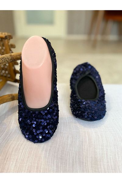 Babet Merkezi Sequin Navy Blue Foldable Portable Home Ballet Ballet in Bag