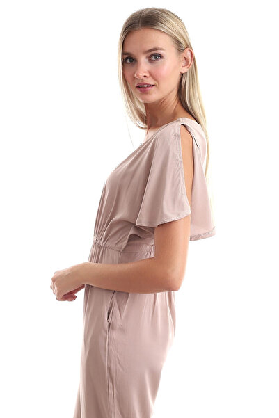 bacc Women's Beige Woven Viscose Off-The-Shoulder Jumpsuit Co- 2520333098