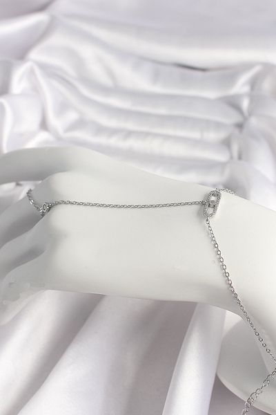 Skygo Brass Silver Color Zircon Stone Messika Model Women's Şahmeran - Tj-Sn605