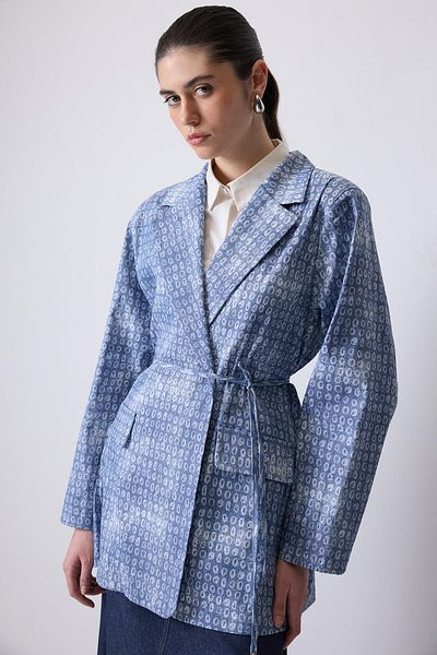 Touché Privé JACHETĂ TEXTURATĂ DENIM CU MODEL