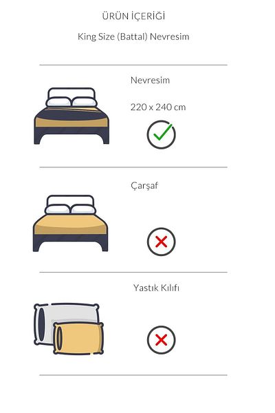 VAROL Eris Series Cotton Satin King Size Hotel Παπλωματοθήκη - Παπλωματοθήκη