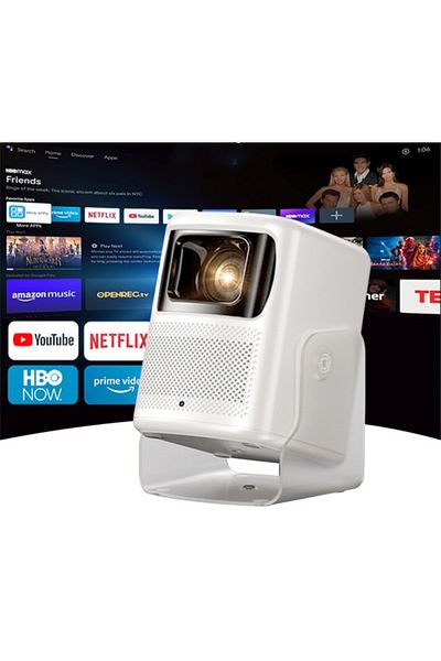 FlashHawk Portable Mini Projector 4K - AI Auto Focus , Smart Andriod 11 Projector With WiFi 6 Bluetooth