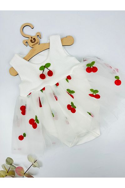 BEBERAZZİ Cherry Themed Tutu and Bodysuit Baby Girl Dress