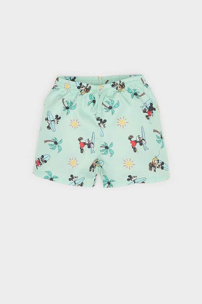 DeFacto Baby Boy 2-Piece Set Disney Mickey & Minnie Short Sleeve T-Shirt with Elastic Waist Shorts Bottom E3522A525Sm