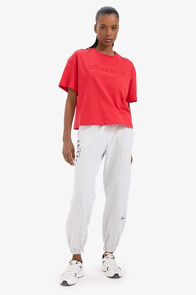 DeFacto Nba Chicago Bulls Oversize Wide Fit Collar Embroidery T-Shirt