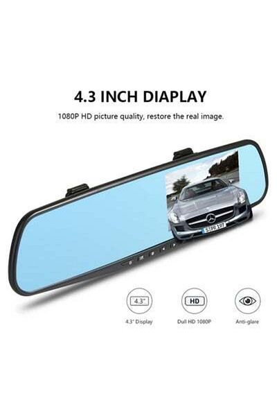 HALAMODO 4.3 Inch Dash Cams for Cars, Night Vision Car DVR Camera, with Dual Lens HD 1080P Screen, Wide Angle