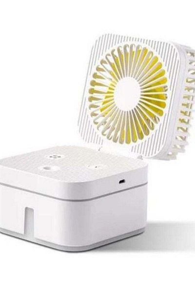 Generic 2-In-1 USB Rechargeable Magic Cube Folding Fan Mist Humidifier