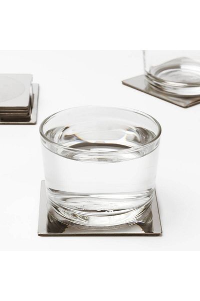 IKEA GROGGY Stainless Steel Coasters 8x8 cm, Square, Set of 6 IKEA Durable & Stylish