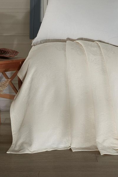 VAROL Single Jacquard Bamboo Pique - Balder Cream
