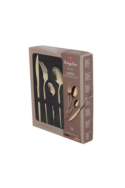 Berlinger Haus 24-piece Cutlery Set, 6 People, Shiny Gold Bh 3067