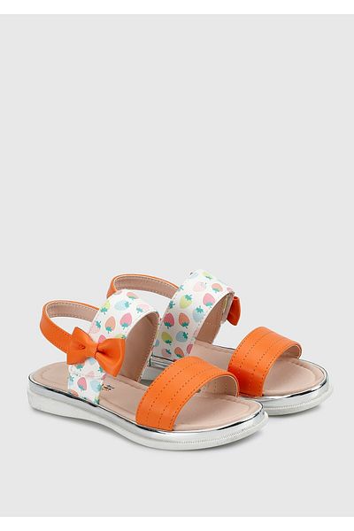 Kiddo Orange Flat Sandals for Girls