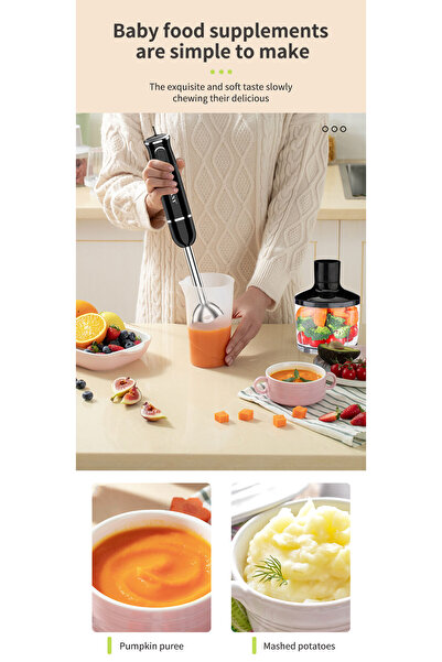 SOKANY 4-in-1 Multifunction Hand Blender Food Processor Electric Chopper 400W SK-1721-4 Black