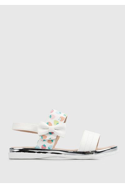 Kiddo Sandale plate albe pentru fete