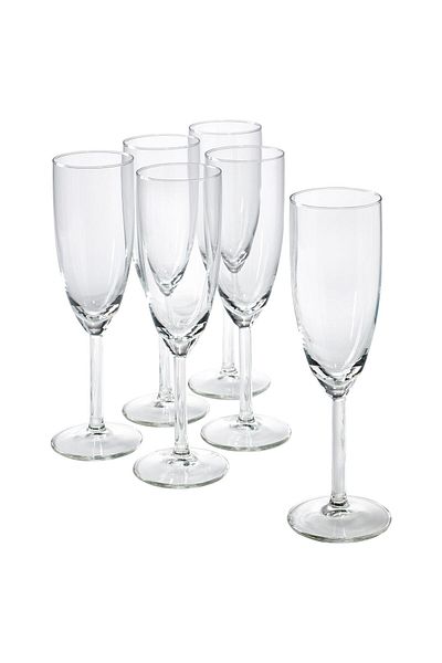 IKEA SVALKA Juice Glass Set of 6 Clear Glass, 21 cl, 21 cm Tall Elegant & Slender