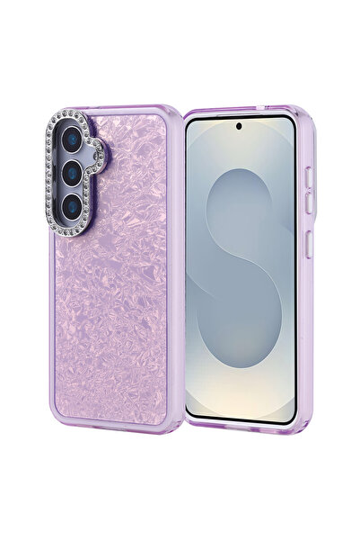 Ahlttiba غطاء باب بتصميم حجر الراين متوافق مع هاتف Samsung Galaxy S24 المحمول