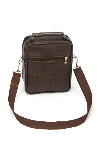 Newish Men's Brown Lamb Leather Hand and Shoulder Bag, Crossbody Bag Daily (Medium Size)