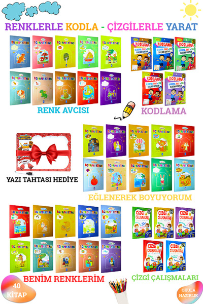 Panem Yayınları الكود بالألوان - اصنع بخطوط: صائد الألوان + أرسم بفرحة + ألوا...