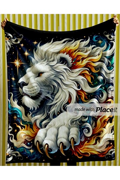 Elmas Dizayn منشفة سريعة الجفاف مقاس 80 × 150 سم ماندالا أسد للحمام والشاطئ وملعقة رمل رياضية � z