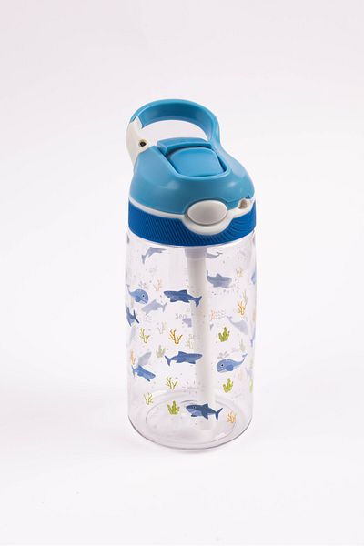 Cocobee Ocean Tritan Water Bottle, Push Button Open- Blue