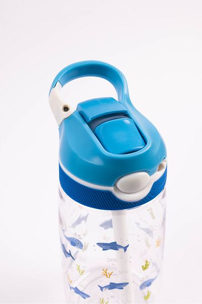 Cocobee Ocean Tritan Water Bottle, Push Button Open- Blue