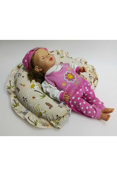 JULYA KİDS Frilly Breastfeeding Pillow and Support Cushion 100% Cotton Fabric