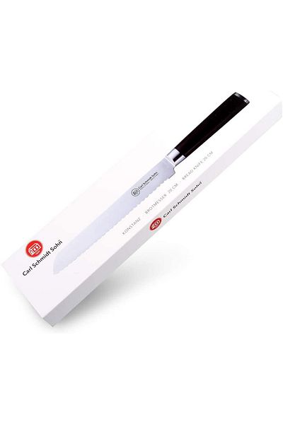 Carl Schmidt Sohn Bread knife Damask steel HRC 60 Konstanz, Carl Schmidt Sohn 071226, 20 cm, black handle