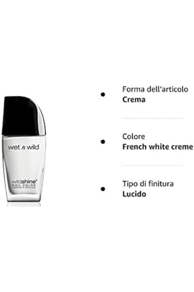 WET N WİLD Wet n Wild French White Cream Shine Nail Color, 0.41 fl oz